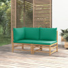 Set mobilier de gradina cu perne verzi, 2 piese, bambus GartenMobel Dekor, vidaXL