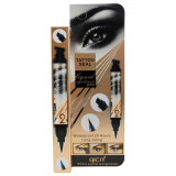 Tus cu Stampila si Eyeliner pentru Ochi 2 Way Quick, Qiciy Original, Rezistent la Apa, Negru, 4 g