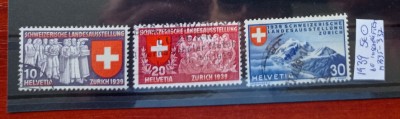 TS21 - Timbre serie Elvetia 1939 Mi1335-37 foto