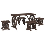 Set mobilier de gradina, 5 piese, lemn masiv de brad