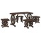 Set mobilier de gradina, 5 piese, lemn masiv de brad