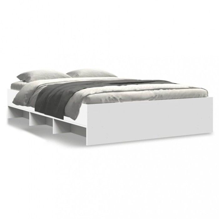 Gossi cadru de pat, alb ,135x190 cm, lemn prelucrat