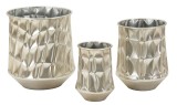 Mauro Ferretti Set 3 Vaze Finisaj Argintiu Cm &Oslash; 35X38,5-27,5X33-18,5X26,3 | Aosom Romania