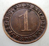 B.231 GERMANIA WEIMAR 1 REICHSPFENNIG 1934 G