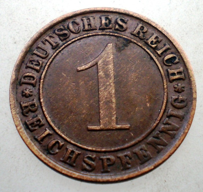 B.231 GERMANIA WEIMAR 1 REICHSPFENNIG 1934 G