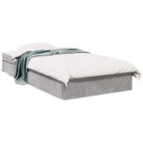 Cumpara ieftin Cadru de pat cu sertare, gri beton, 100x200 cm, lemn prelucrat