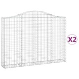 Cumpara ieftin Cosuri gabion arcuite 2 buc, 200x30x140/160cm, fier galvanizat