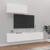 VidaXL Set comodă TV, 3 piese, alb, lemn prelucrat