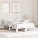 Cumpara ieftin Cadru de Pat Alb din Lemn de Pin Alb Lemn masiv 120 x 200 cm