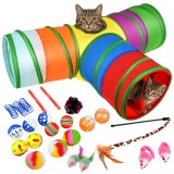 Set jucarii interactive pentru pisici Purlov, 24 piese cu tunel XXL