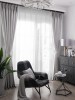 Perdea tip tesatura in cu rejansa din bumbac tip fagure, Marsilia, Madison, 500x210 cm, Alb