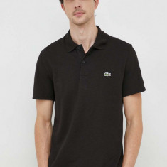 Lacoste tricou polo bărbați, culoarea negru, uni