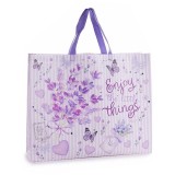 Cumpara ieftin Sacosa cumparaturi material netesut Lavanda cm49x12x56H, 21 L