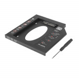 Cumpara ieftin Adaptor HDD SSD 2.5 SATA III, pentru inlocuire unitate CD DVD 9.5 mm, Lanberg 41554, cu accesorii