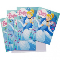 Set de 5 invitatii cu plicuri - petrecere Cenusareasa Princess, dimensiuni 15 cm x 10 cm foto