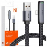 Mcdodo Unghi Usb Fulger Cablu Plat 36W Pentru Iphone 12 13 14 Negru 2M