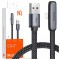 Mcdodo Unghi Usb Fulger Cablu Plat 36W Pentru Iphone 12 13 14 Negru 2M