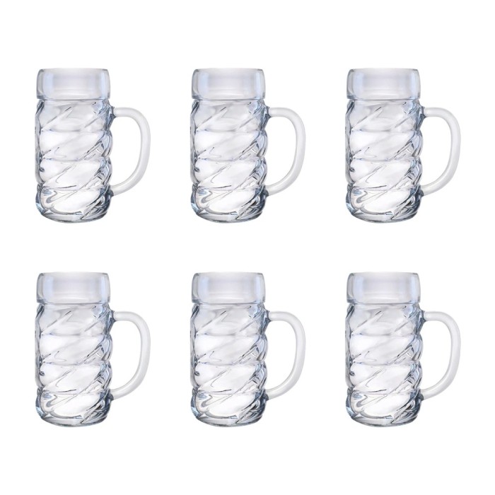 Bierglas, Bierkrug, Ma&szlig;krug, Bierseidel 6er Set Biergl&auml;ser, Diamond - 0,5 Liter