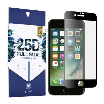 Folie pentru iPhone 7 / 8 / SE 2, SE 2020 / SE 3, SE 2022 - Lito 2.5D FullGlue Glass - Black foto