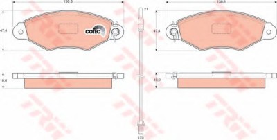 Set placute frana,frana disc RENAULT KANGOO Express (FC0/1) (1997 - 2007) TRW GDB1402 foto