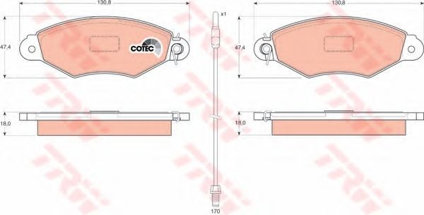 Set placute frana,frana disc RENAULT KANGOO Express (FC0/1) (1997 - 2007) TRW GDB1402