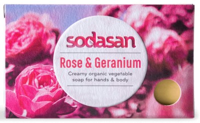 Sapun crema bio trandafir si geraniu 100g SODASAN foto