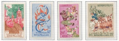 Laos 1962 Mi 113/16 MNH - Makha Bousa (sarbatori religioase) foto