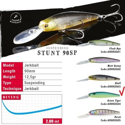VOBLER COLMIC HERAKLES STUNT 90SP 9.0cm 12.5 g Green Tiger foto