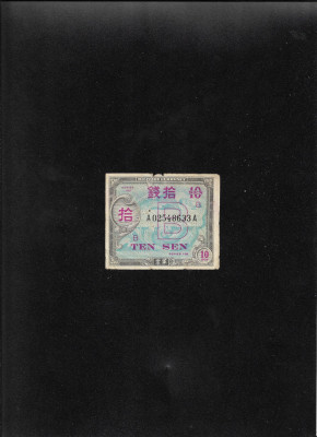 Japonia 10 sen 1945 military currency seria02548633 foto