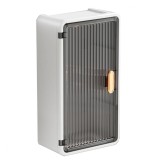 Organizator cosmetice, flippy, montare pe perete fara perforare, 36.5x10.9x20 cm, din pp si abs, alb-negru, usa transparenta