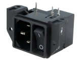 Conector de alimentare AC soclu tată 10A IEC 60320 C14 THT