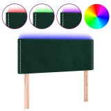 Cumpara ieftin Tablie de pat cu LED, verde inchis, 100x5x78/88 cm, catifea