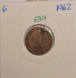 539 Malaysia Malaezia Malaya and British Borneo 1 Cent 1962, KM#6