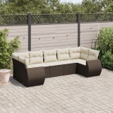 Gossi set canapele de gradina cu perne, 7 piese, maro, poliratan