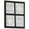 VidaXL Panouri perete sculptate manual, negru/alb, 40x40x1,5 cm, MDF 321656