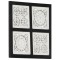 vidaXL Panouri perete sculptate manual, negru/alb, 40x40x1,5 cm, MDF 321656