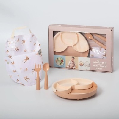 Set diversificare hrana bebelusi miniware mini sous chef 100% din materiale naturale biodegradabile, 6 piese, golden harvest foto