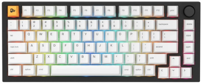 Glorious Tastatura mecanica GMMK PRO 75% Pre-built, USB-C, Fox Linear Switch, Layout US, Negru/Alb &amp;quot;GLO-GMMK-P75-FOX-B&amp;quot; (timbru verde 0.8 le