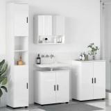 vidaXL Set de mobilier pentru baie Pe perete 4 pcs Alb foarte lucios