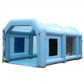 Cabina de vopsit, gonflabila, Vevor, 2 x suflante, 480 / 750W, dimensiune exterioara 6 x 3 x 2.5 m foto