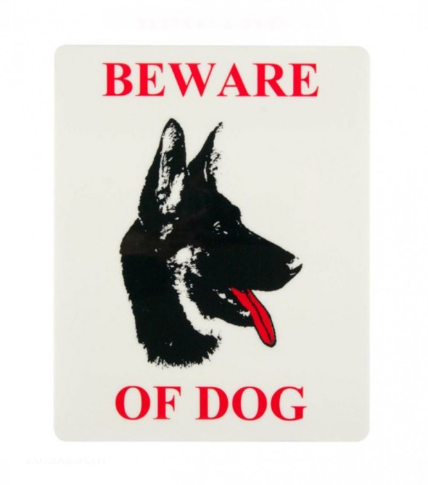 Indicator Autocolant &quot;Beware of the Dog&quot; 20.5x25cm