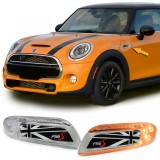 Indicatori laterali LED Union Jack negri, potriviti pentru Mini One Cooper S F55 F56 F57 2014-21 Performance AutoTuning