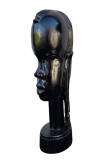 BUST FEMEIE DIN LEMN, MODEL TRIBAL MAASAI, LUCRAT MANUAL