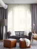 Set perdea tip tesatura in cu rejansa din bumbac tip fagure, Bogota, Madison, 200x265 cm, Crem, 2 buc