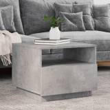 Gossi masuta de cafea cu lumini led, gri beton, 50x49x40 cm