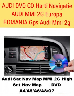 AUDI DVD HARTI GPS AUDI A4 A6 A8 Q7 DVD Harti Navigatie AUDI MMI 2G ROMANIA 2023 foto