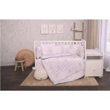 Set lenjerie pat 8 piese Lorelli Trend Grey Striped, bumbac ranforce