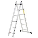 HOMCOM Scară multifuncțională din aluminiu 2,5 m, pliabilă și portabilă, picior antiderapant, greutate maximă 150 kg, argintiu | Aosom Romania