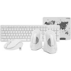 Kit tastatura si mouse Natec Tetra Wireless White foto