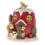 Cumpara ieftin Xmas Red Pumpkin House cu LED din rasina 12 cm x 14 cm, Iliadis Alexandros